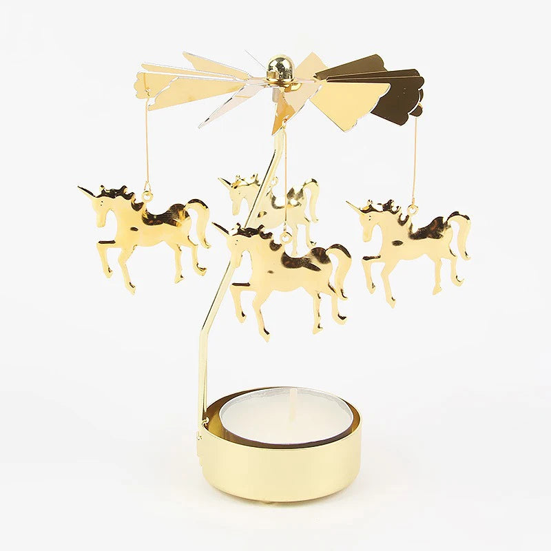 Bougeoir Rotatif Métal Chaud - Porte-Bougie Noël Mariage