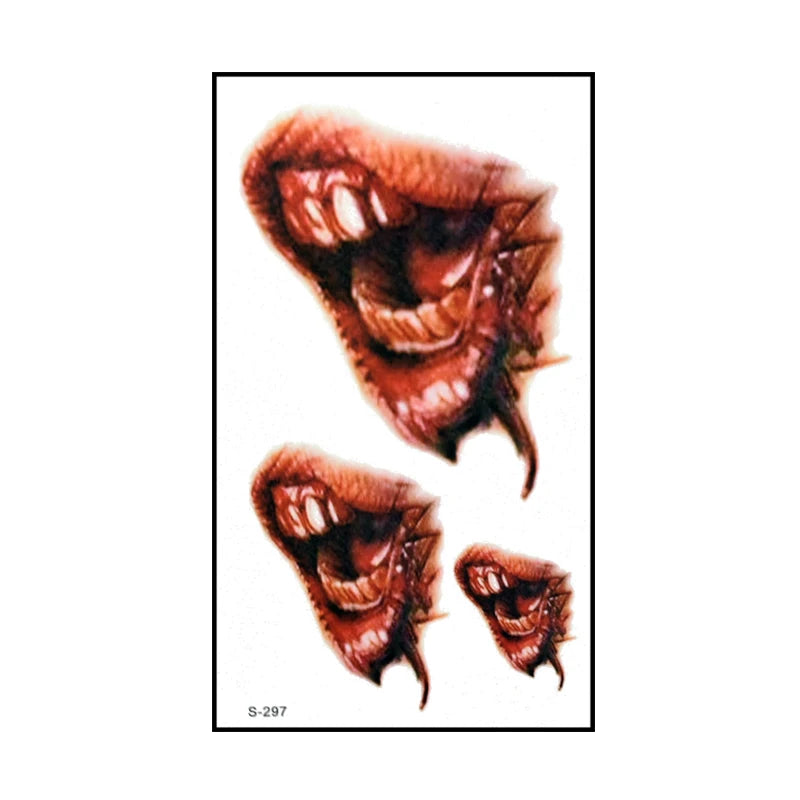 Faux Tatouages Plaies Halloween x6 - Autocollants Temporaires Sanglants