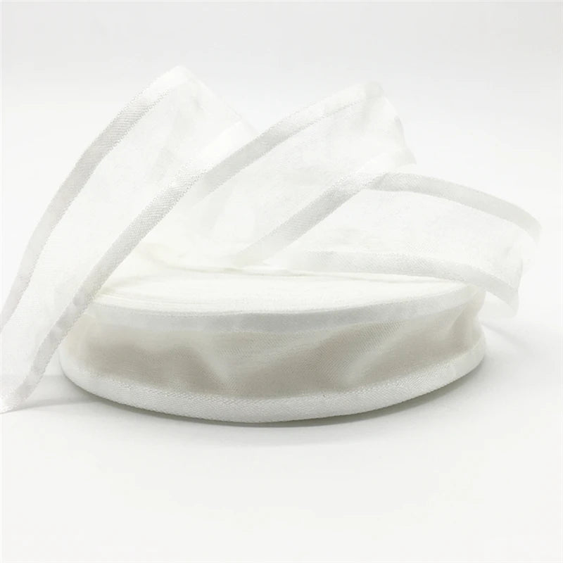 Ruban Organza Rouge Sécurisé - 5 Yards Décoration Noël Mariage