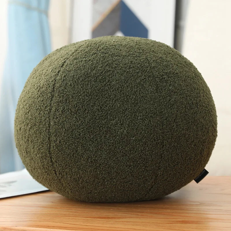 Coussin Rond Boule Inyahome 33cm - Nuage de Douceur Teddy Fleece