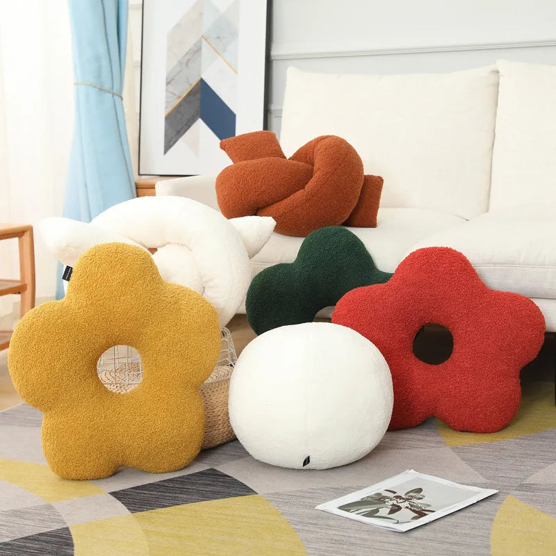 Coussin Rond Boule Inyahome 33cm - Nuage de Douceur Teddy Fleece