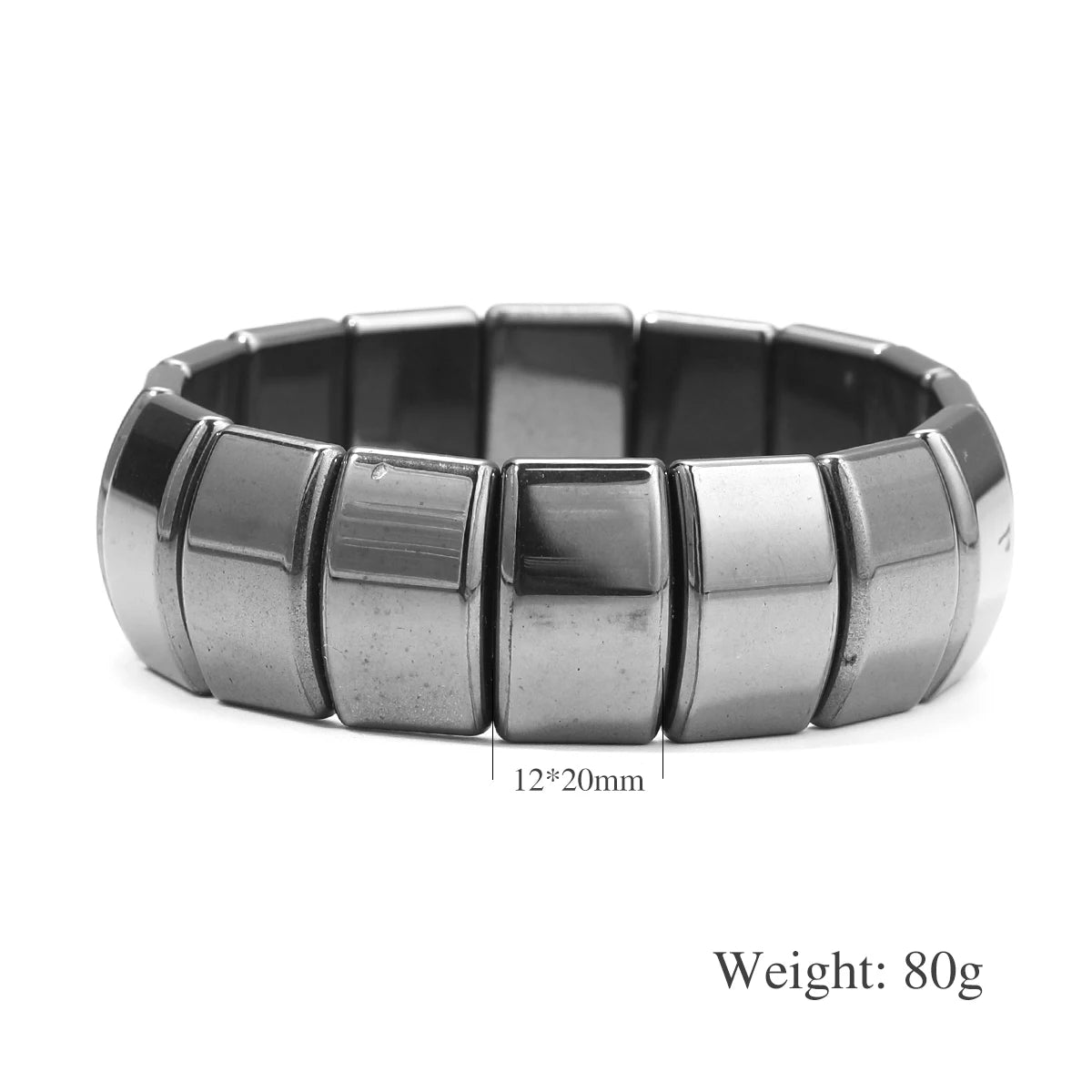 Bracelet Hématite Homme 18-19cm - Pierre Naturelle Magnétique