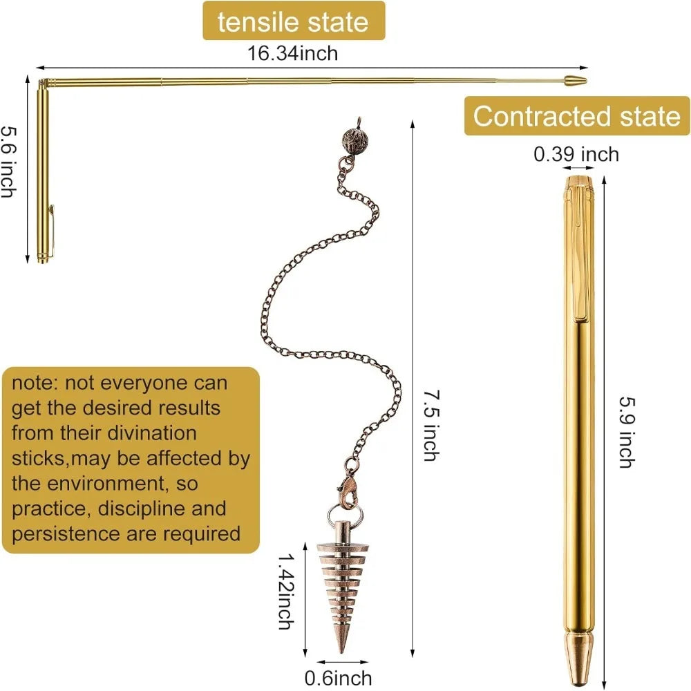 Tiges de radiesthésie en cuivre pur 99.9%– Équipement de chasse fantôme 2 pièces