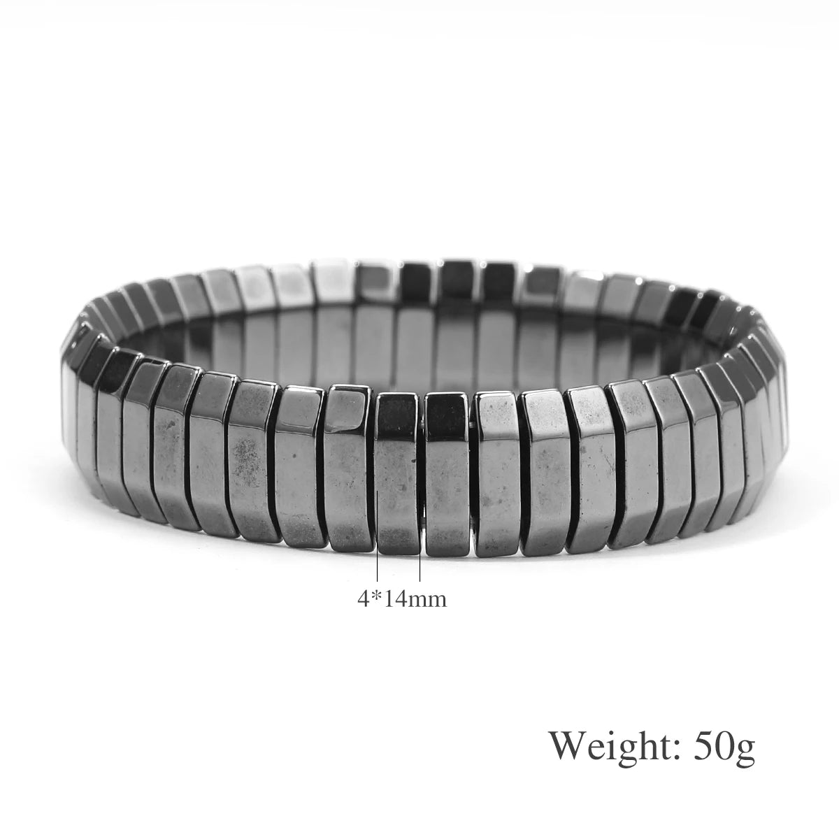 Bracelet Hématite Homme 18-19cm - Pierre Naturelle Magnétique