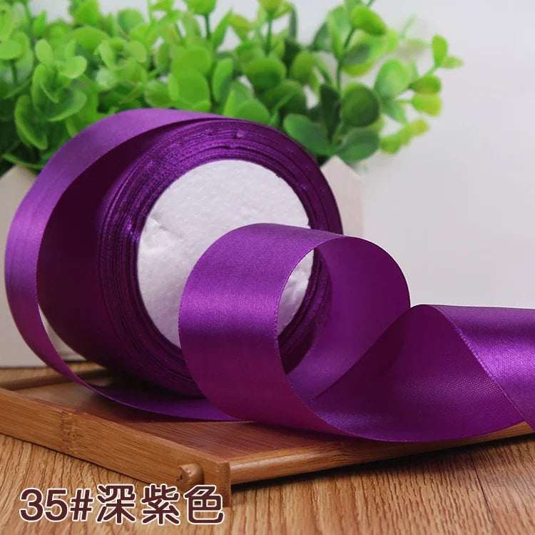 Ruban Satin Soie Sécurisé - 25 Yards Décoration Noël Mariage