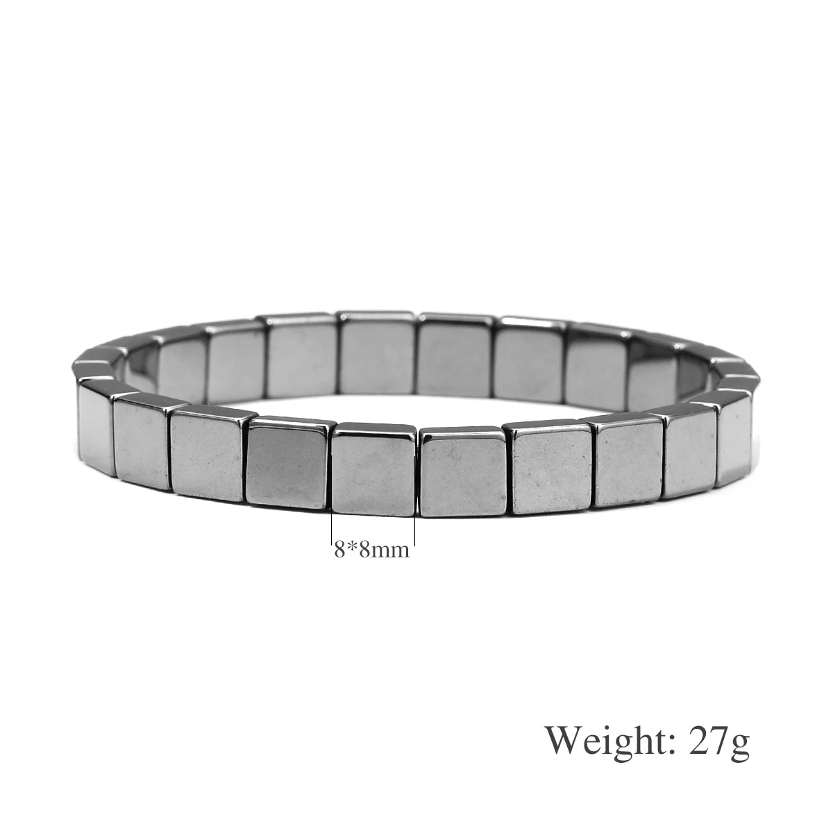 Bracelet Hématite Homme 18-19cm - Pierre Naturelle Magnétique
