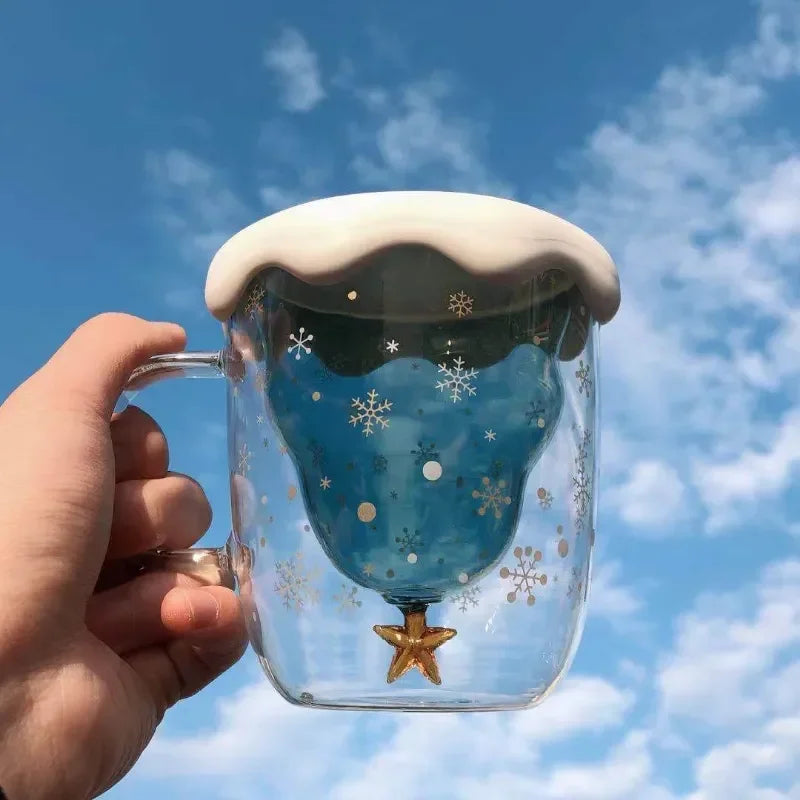 Tasse Verre Double Paroi Sapin Noël - Votre Cocon Magique Festif