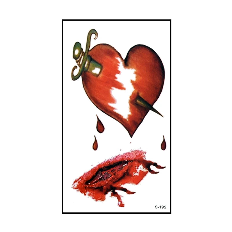 Faux Tatouages Plaies Halloween x6 - Autocollants Temporaires Sanglants