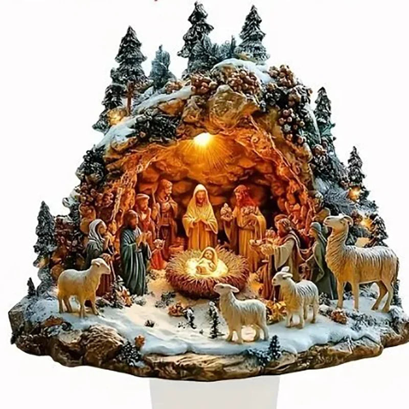 Ornement Nativité Sécurisé - Décoration Noël Acrylique Familiale