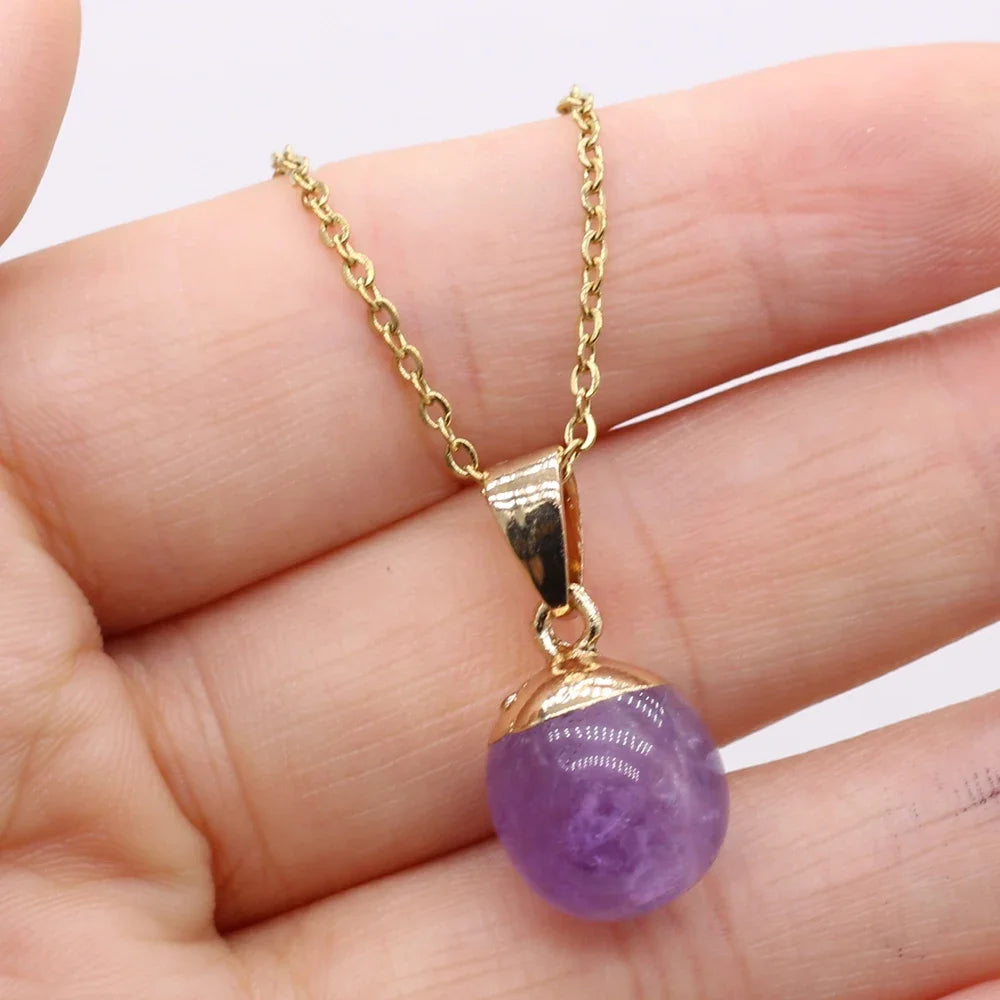 Collier Pendentif Pierre Naturelle Forme Haricot 40cm - Bijou Organique