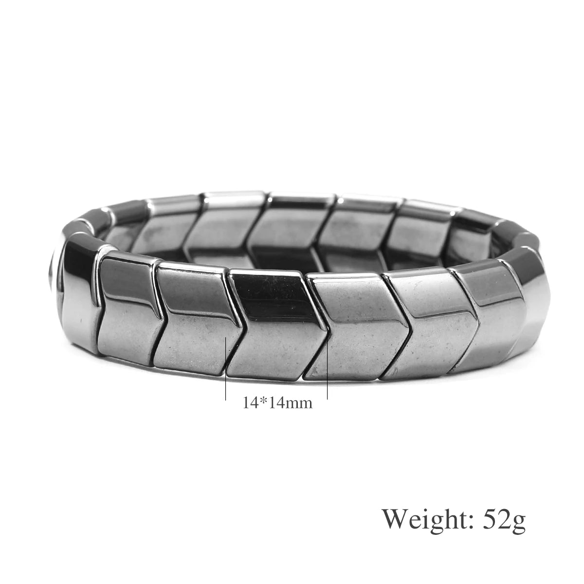 Bracelet Hématite Homme 18-19cm - Pierre Naturelle Magnétique