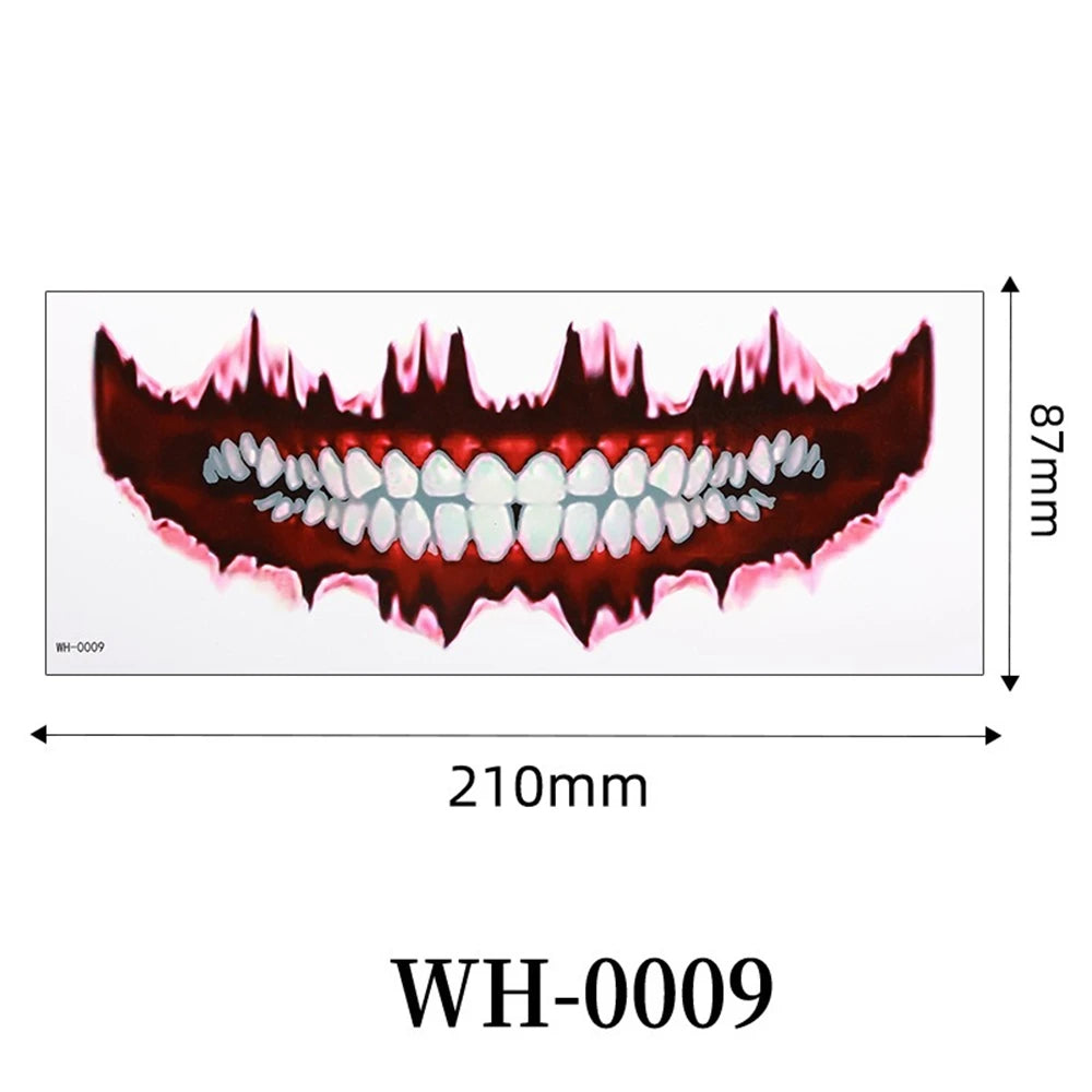 Faux Tatouages 3D Halloween - Autocollants Temporaires Effrayants