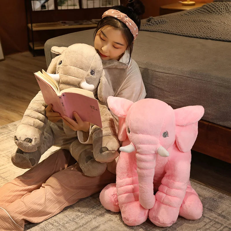 Éléphant Géant Peluche 60cm - Oreiller Câlin XXL Enfant