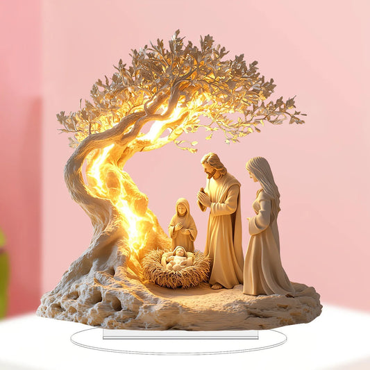 Statue Jésus Arbre de Vie Sécurisée - Décoration Bureau Familiale
