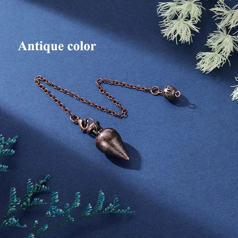 Pendule de radiesthésie en cuivre doré – Outil spirituel pour divination, Reiki et méditation énergétique