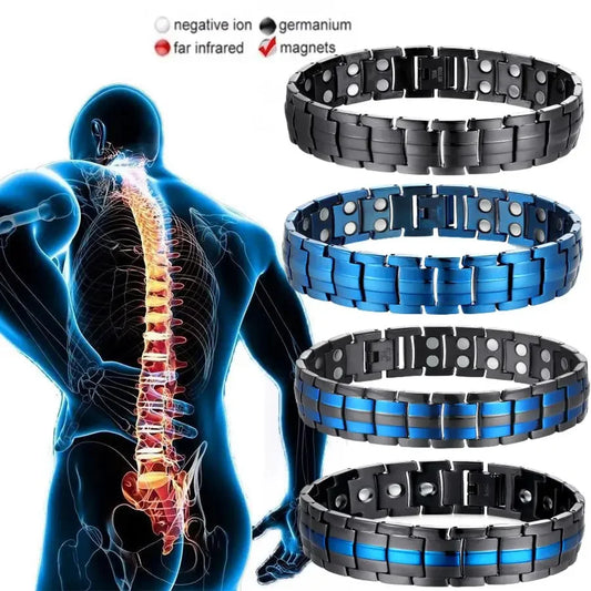 Bracelet Magnétique Titane Acier - Votre Armure Thérapeutique Masculine