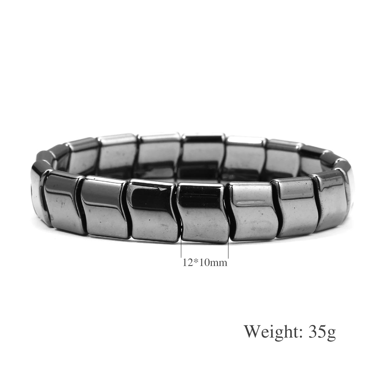 Bracelet Hématite Homme 18-19cm - Pierre Naturelle Magnétique