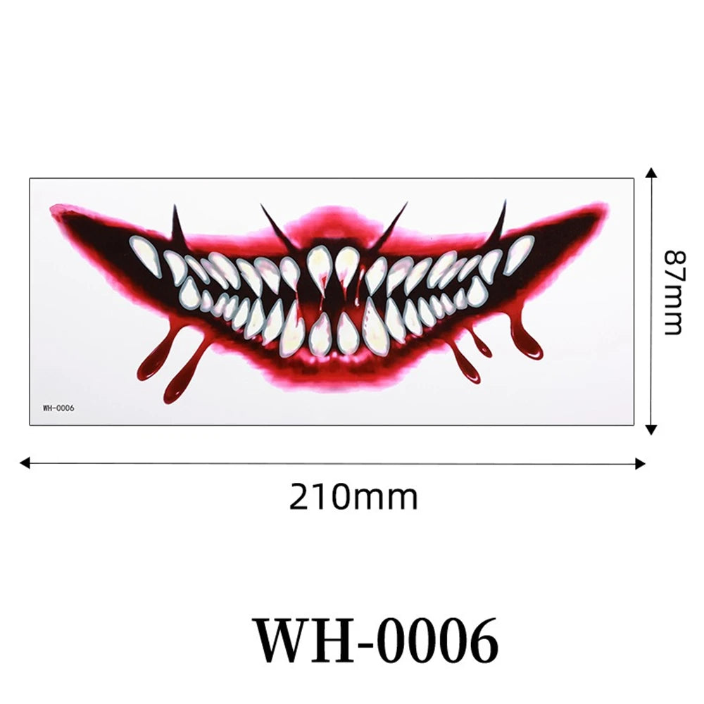 Faux Tatouages 3D Halloween - Autocollants Temporaires Effrayants