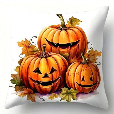 Taies Oreiller Halloween Sécurisées - Gnomes Citrouilles Décor Familial