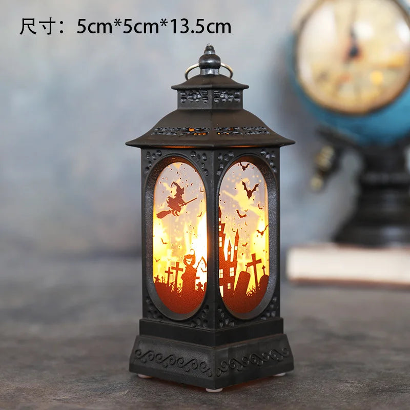 Lampe LED Halloween Sécurisée - Château Citrouille Décoratif