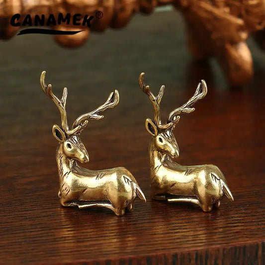 Figurine Cerf de Noël en Laiton - Votre Gardien Magique des Fêtes