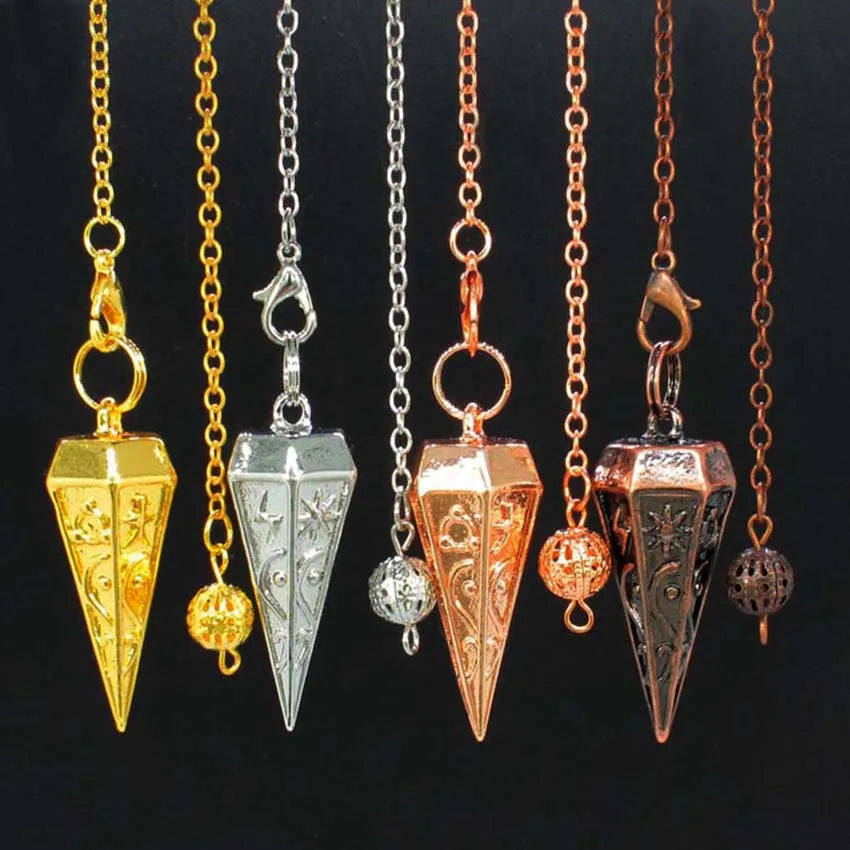 Pendule Rune en cuivre – Pendentif spirituel pour radiesthésie, chakras et Reiki