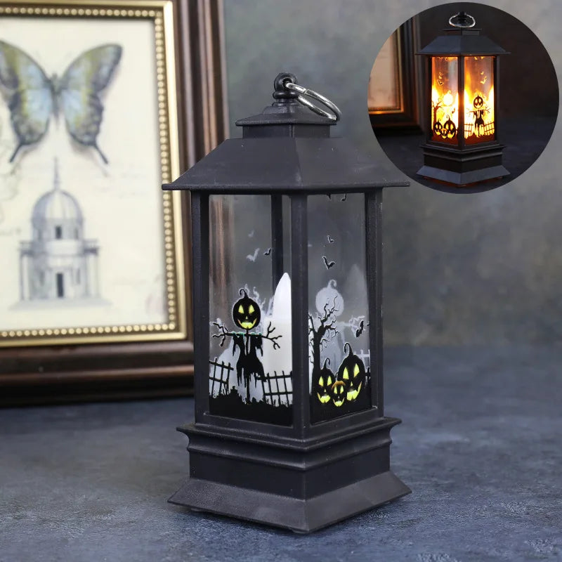 Lampe LED Halloween Sécurisée - Château Citrouille Décoratif