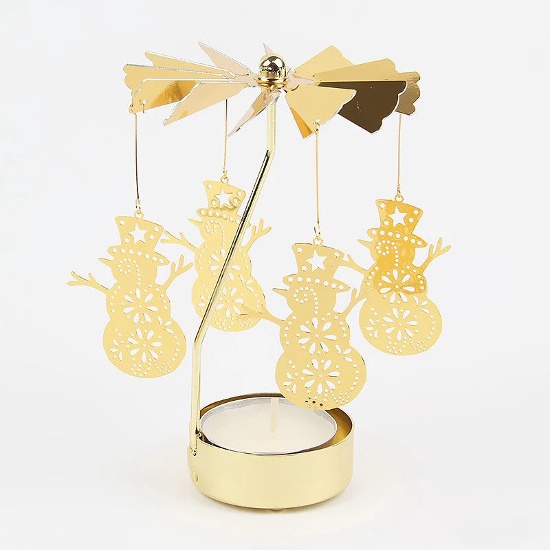 Bougeoir Rotatif Métal Chaud - Porte-Bougie Noël Mariage