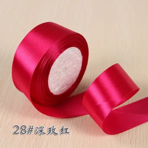 Ruban Satin Soie Sécurisé - 25 Yards Décoration Noël Mariage