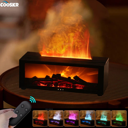 Humidificateur Flamme LED - Télécommande Arôme
