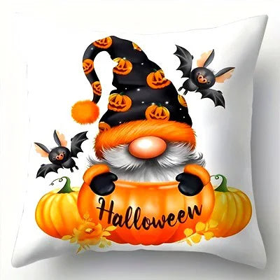 Taies Oreiller Halloween Sécurisées - Gnomes Citrouilles Décor Familial