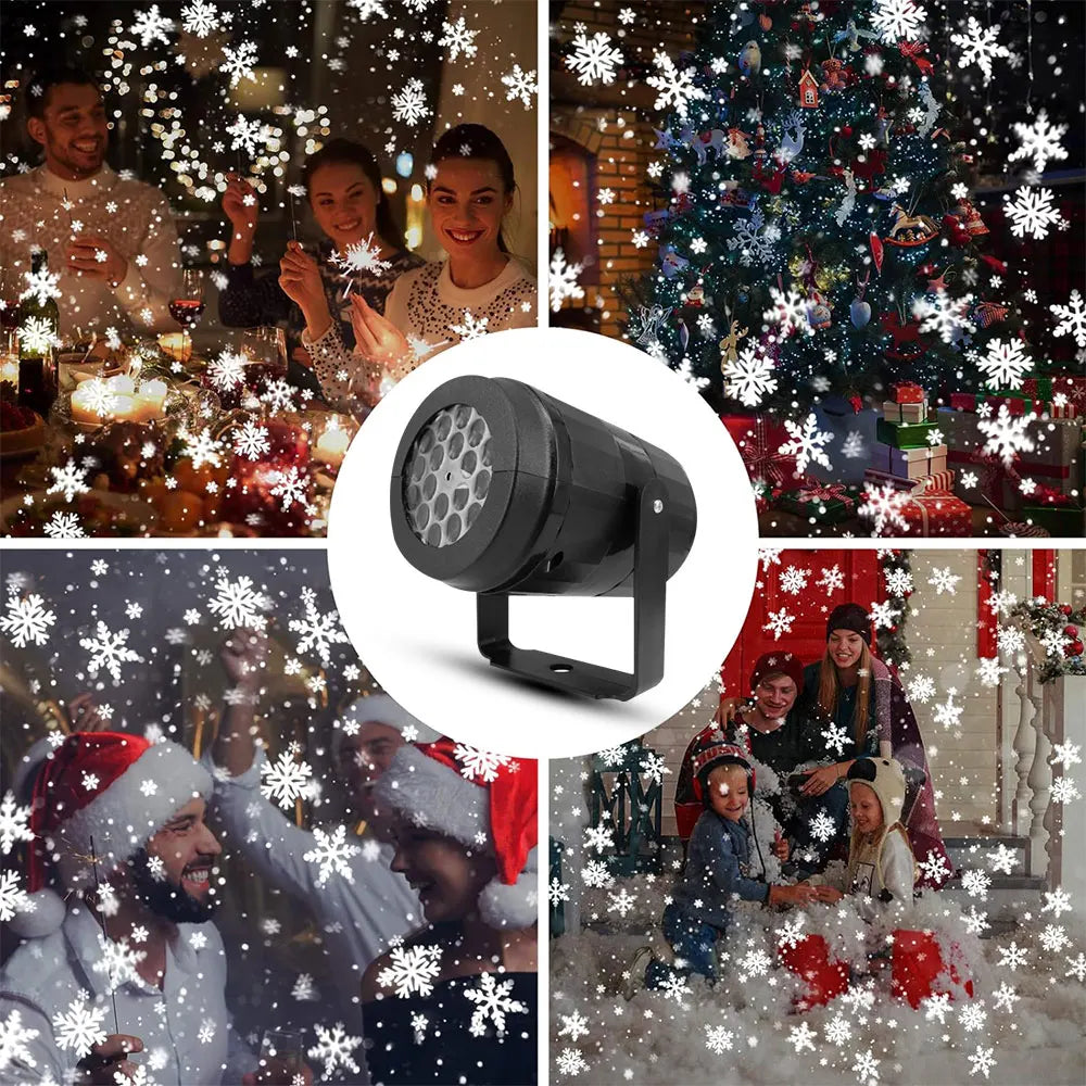 Projecteur Flocons Neige LED - Décoration Noël Extérieur