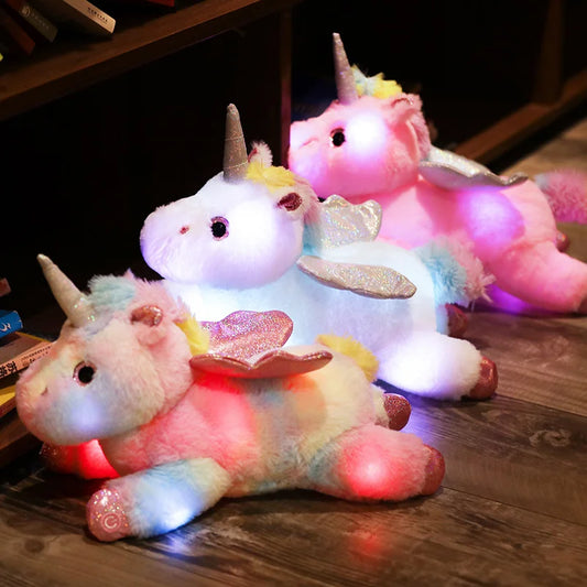 Oreiller Licorne Lumineux LED 38cm