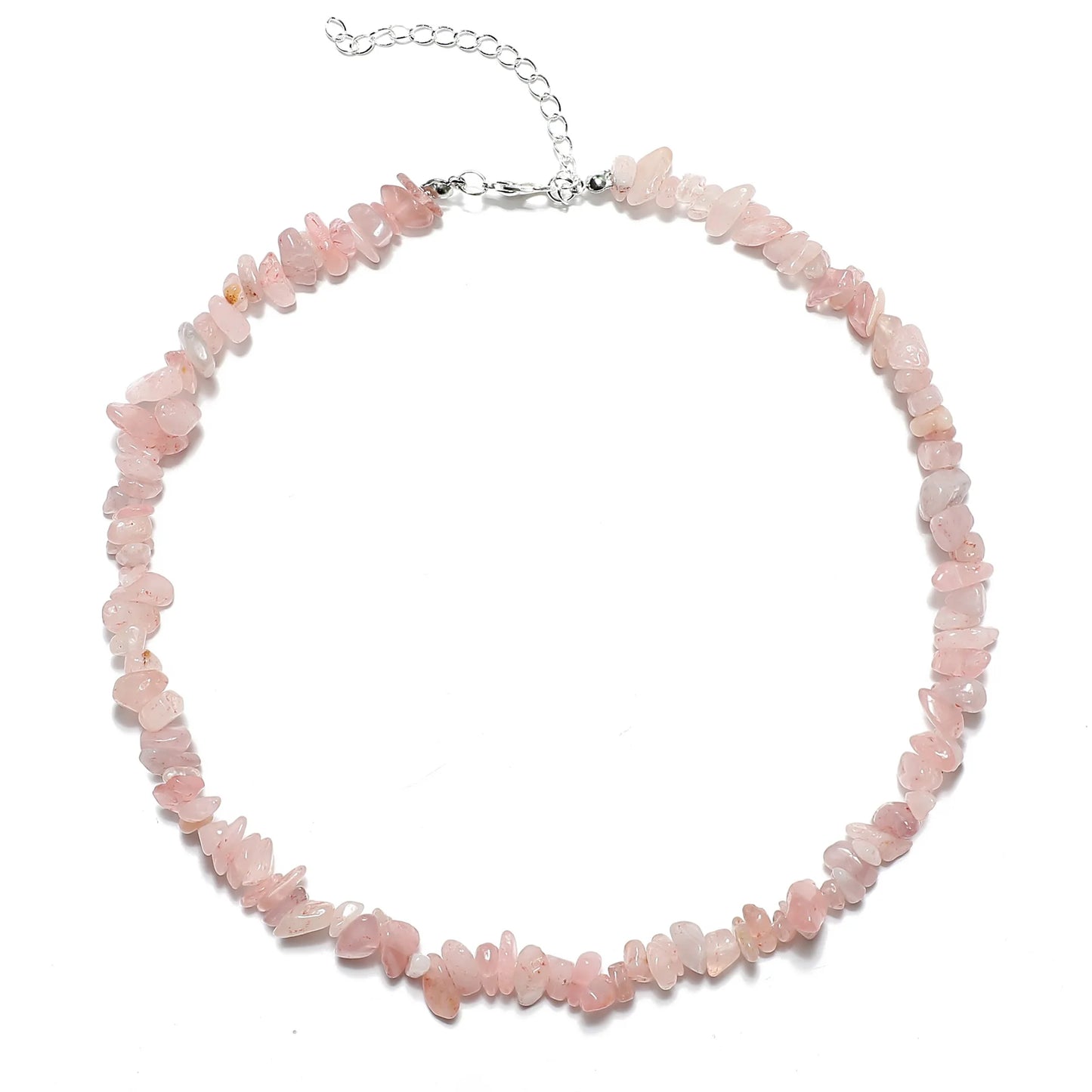 Tour de Cou Pierre Naturelle Femme 40cm - Bijou Bohème Quartz Rose