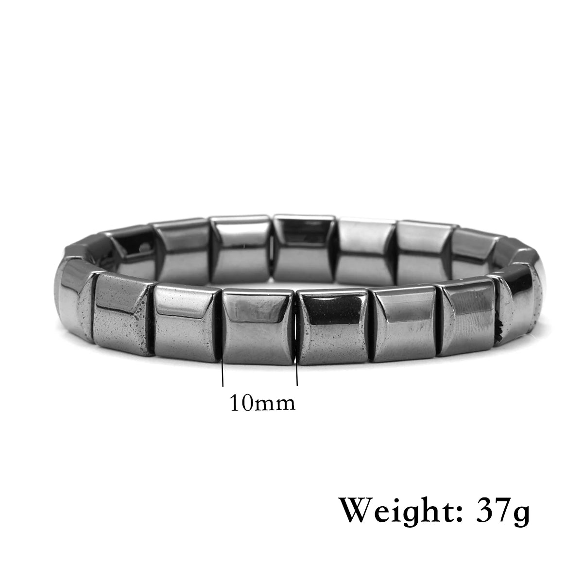 Bracelet Hématite Homme 18-19cm - Pierre Naturelle Magnétique