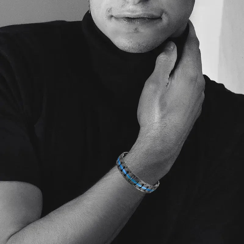 Bracelet Magnétique Titane Acier - Votre Armure Thérapeutique Masculine