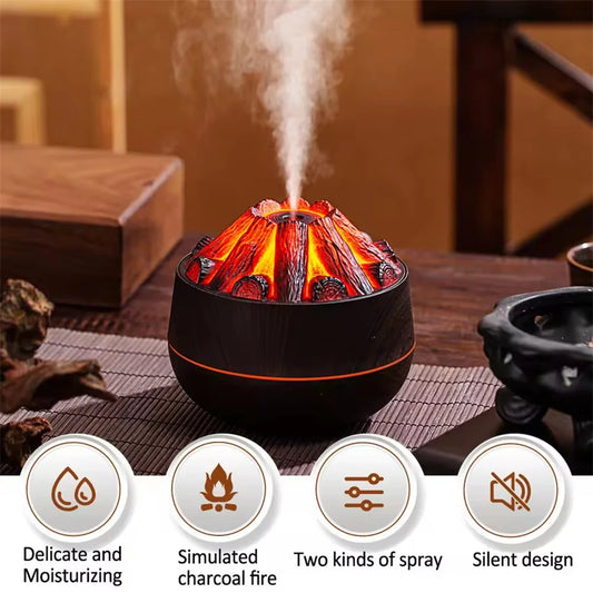 Humidificateur Flamme 300ml - Votre Foyer Magique d'Aromathérapie