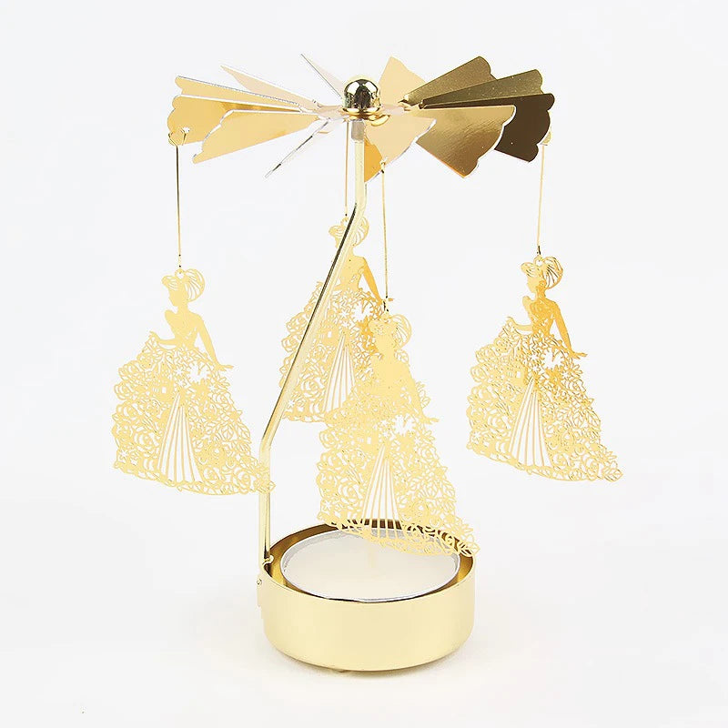 Bougeoir Rotatif Métal Chaud - Porte-Bougie Noël Mariage