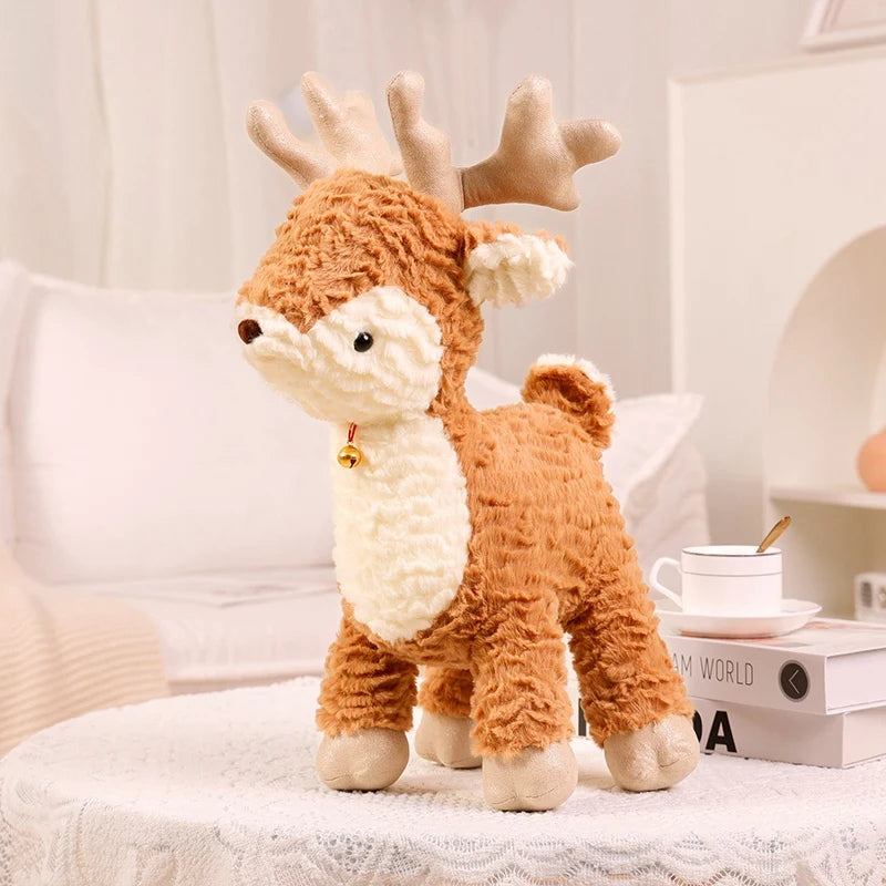 Nouveau Kawaii arbre de Noël et élan en peluche – jouet doux cerf Sika pour enfants et décoration festive