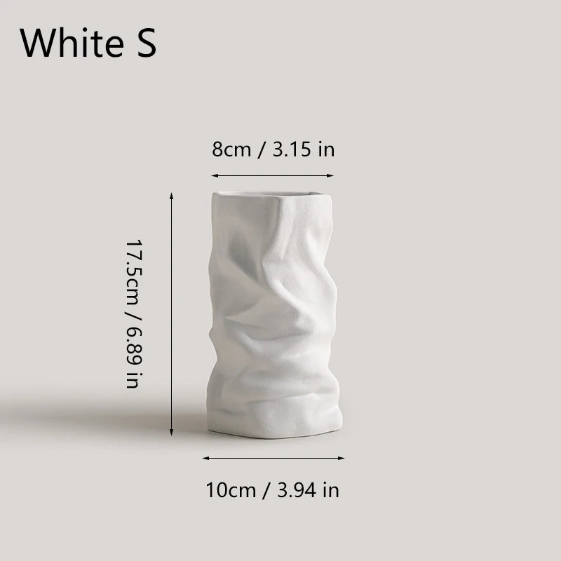 Vase Froissé Céramique - Votre Sculpture Moderne Enchantée