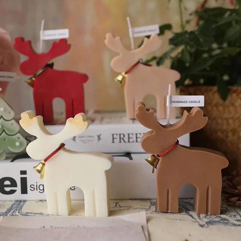 Bougie Cerf Noël Parfumée - Décoration Festive Aromathérapie