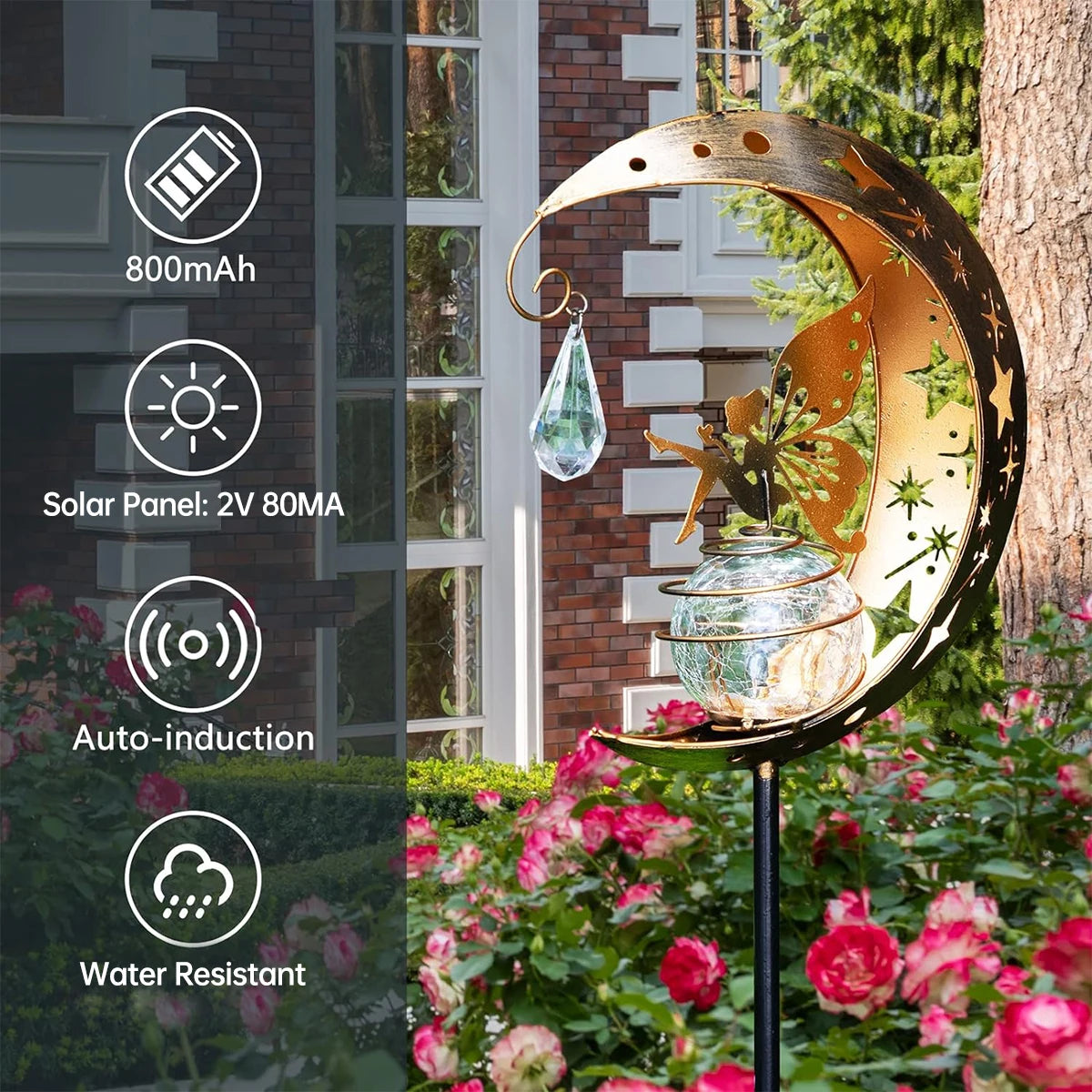 Lampe Solaire Lune Fée - Éclairage Jardin Globe Verre