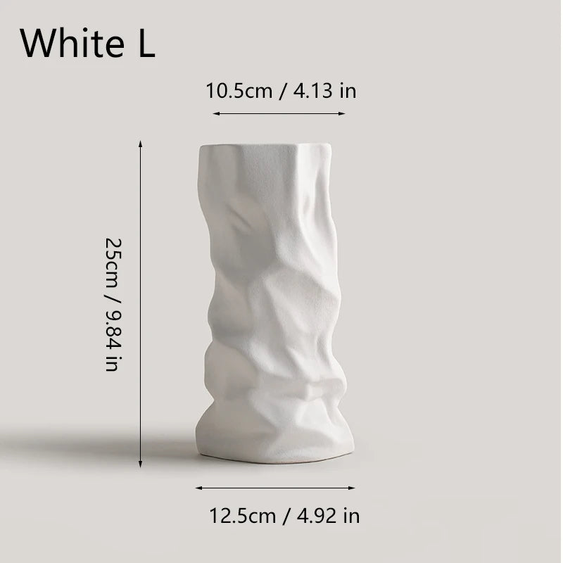 Vase Froissé Céramique - Votre Sculpture Moderne Enchantée