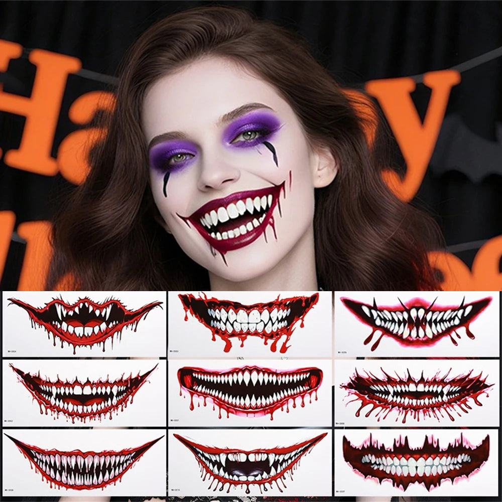 Faux Tatouages 3D Halloween - Autocollants Temporaires Effrayants