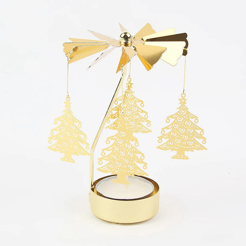Bougeoir Rotatif Métal Chaud - Porte-Bougie Noël Mariage