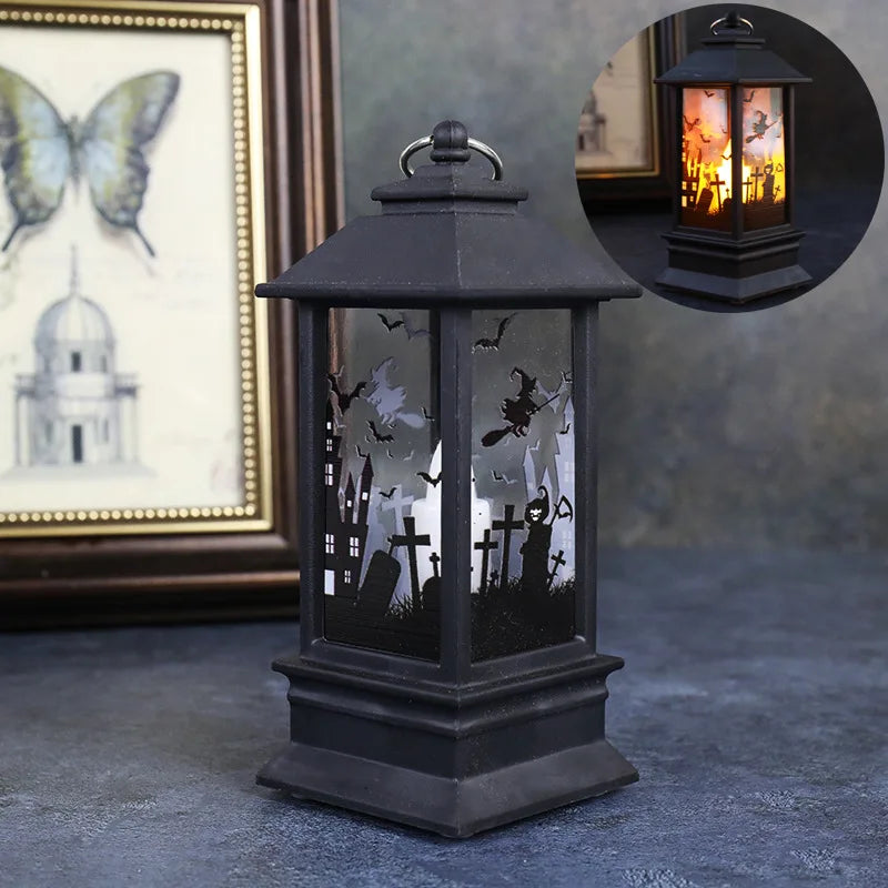Lampe LED Halloween Sécurisée - Château Citrouille Décoratif