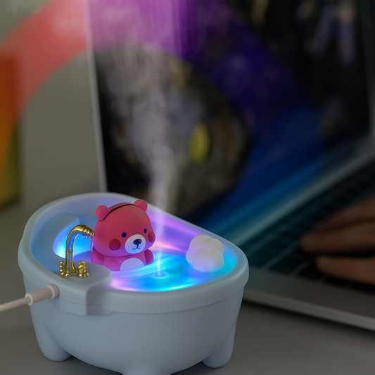 Humidificateur en forme de cœur avec éclairage LED coloré sans texte